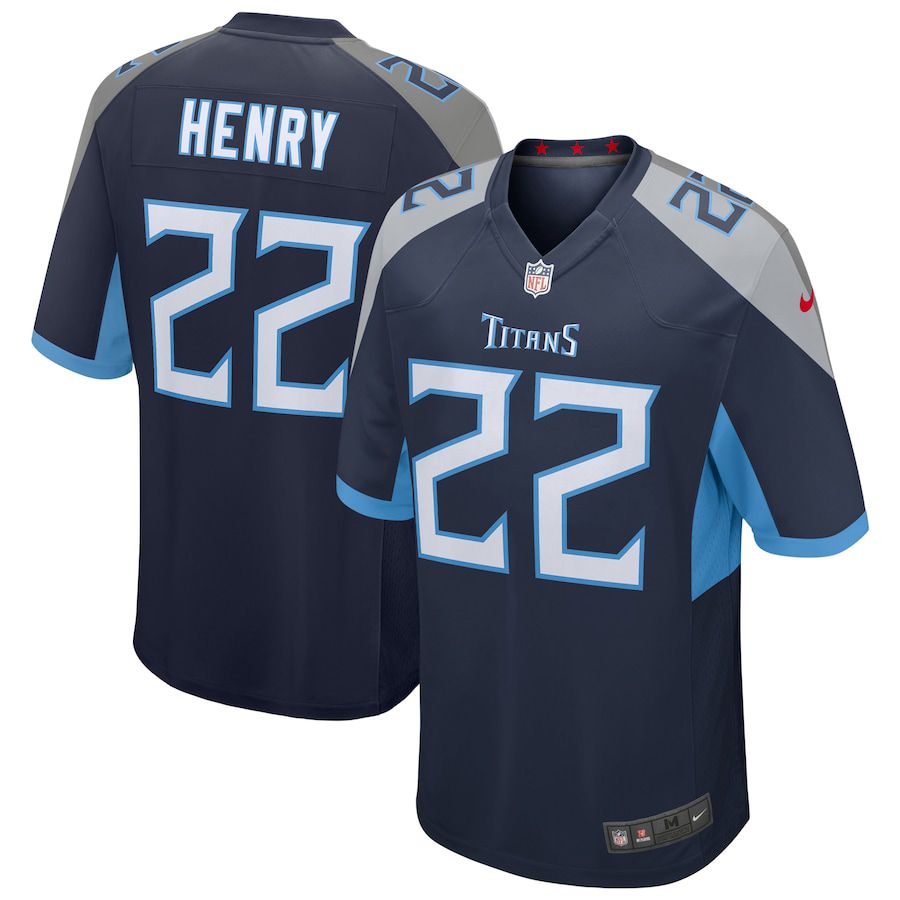 Men Tennessee Titans #22 Derrick Henry Nike Navy Game NFL Jersey